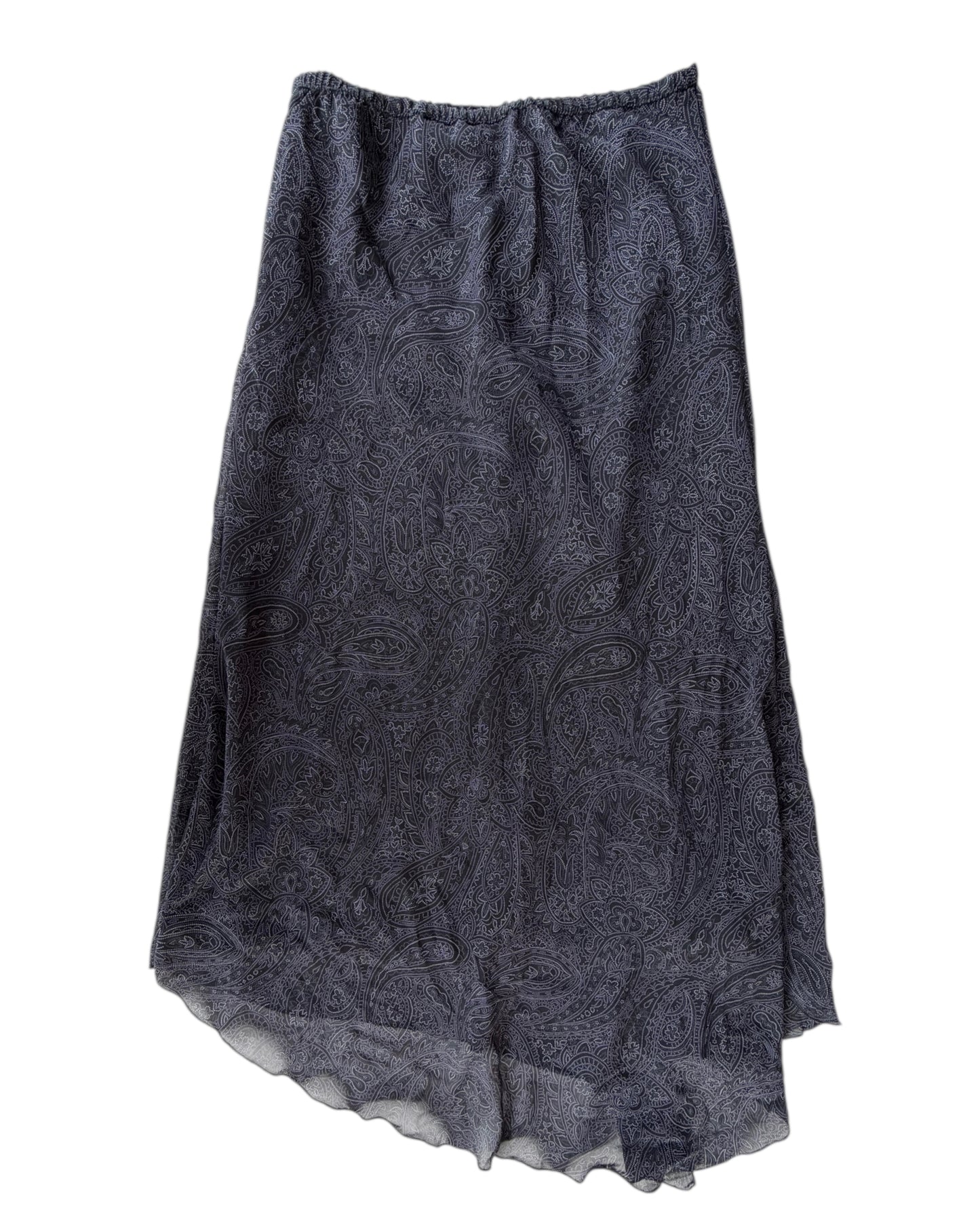 2000S KATHY LEE BLACK PAISLEY SKIRT