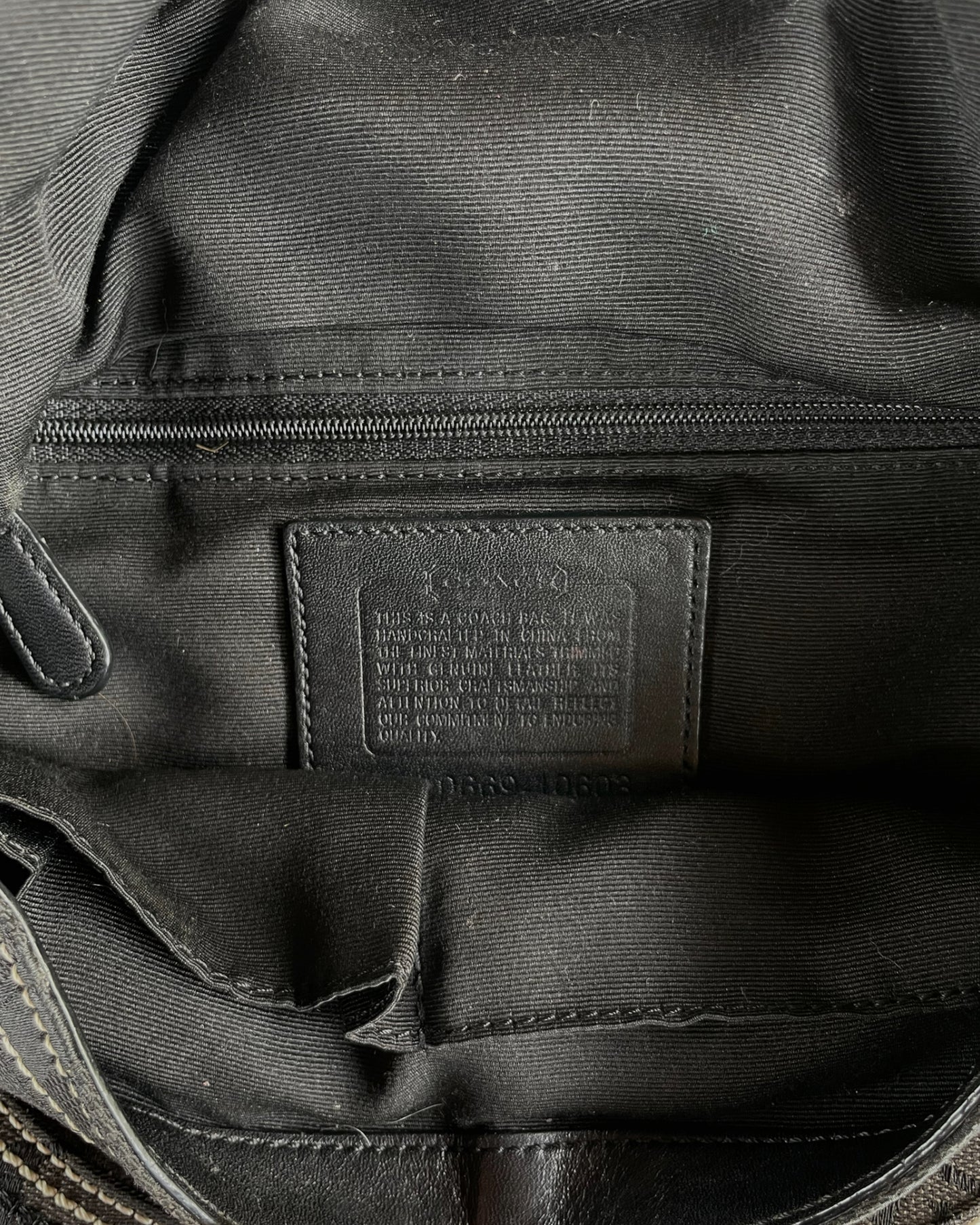 2000S COACH SIGNATURE BLACK HOBO BAG