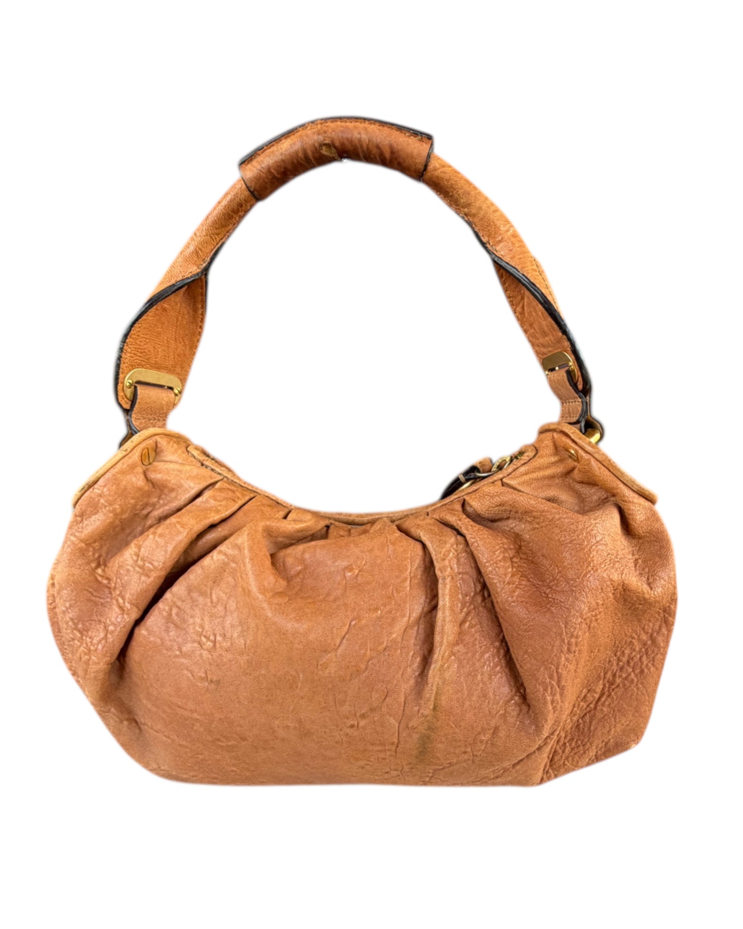 2000S JUICY COUTURE TAN LEATHER HOBO BAG