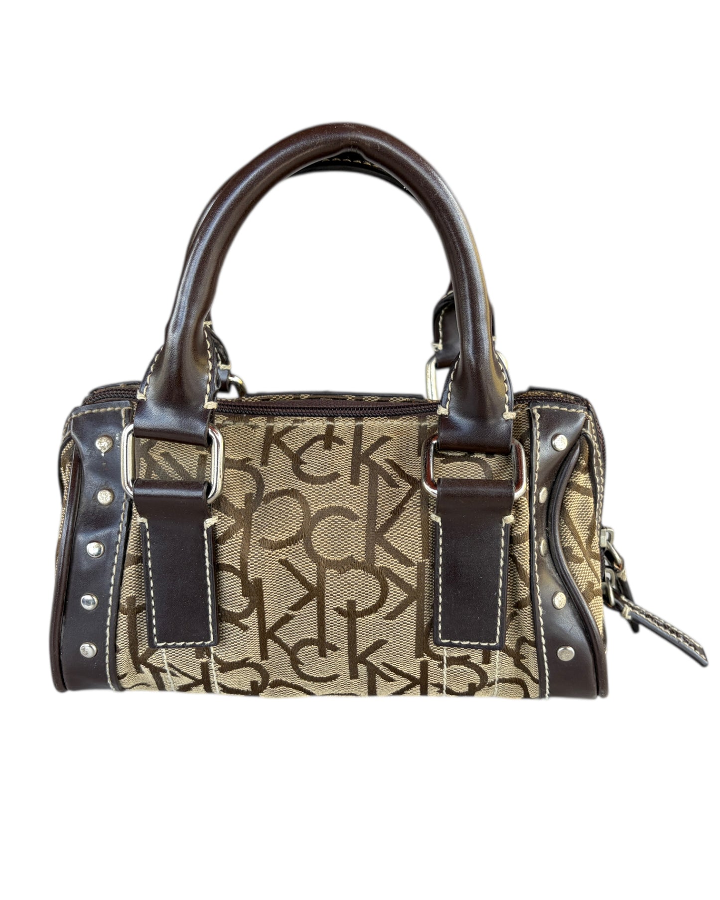 2000S CALVIN KLEIN MONOGRAM MINI SATCHEL BAG