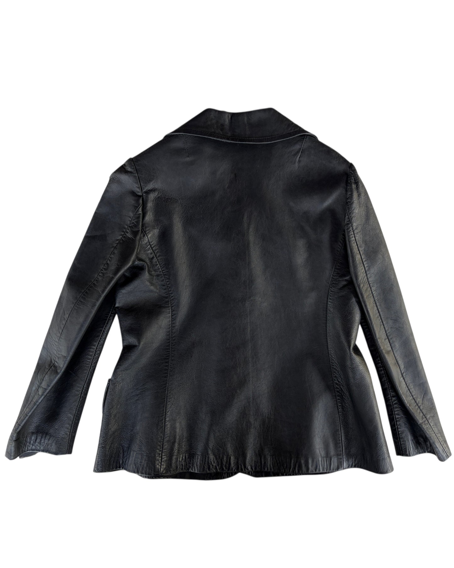 1970s HERRERO Y RODERO BLACK LEATHER JACKET