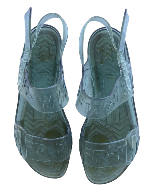 2010'S OFF WHITE JELLY SOLE SANDALS
