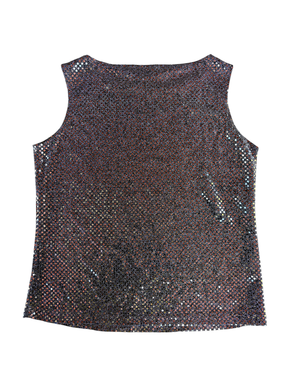 2000S NOTATIONS SILVER SEQUIN TANK