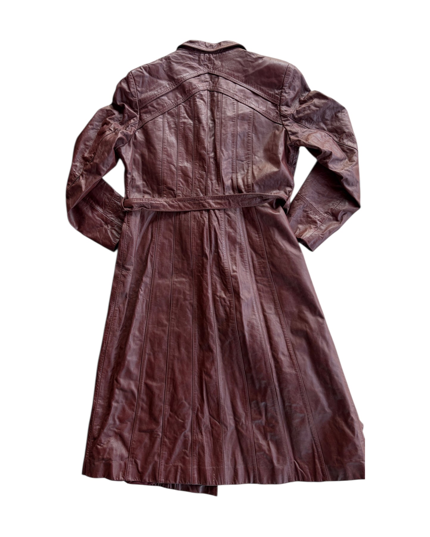 1990S BURGANDY LEATHER COAT
