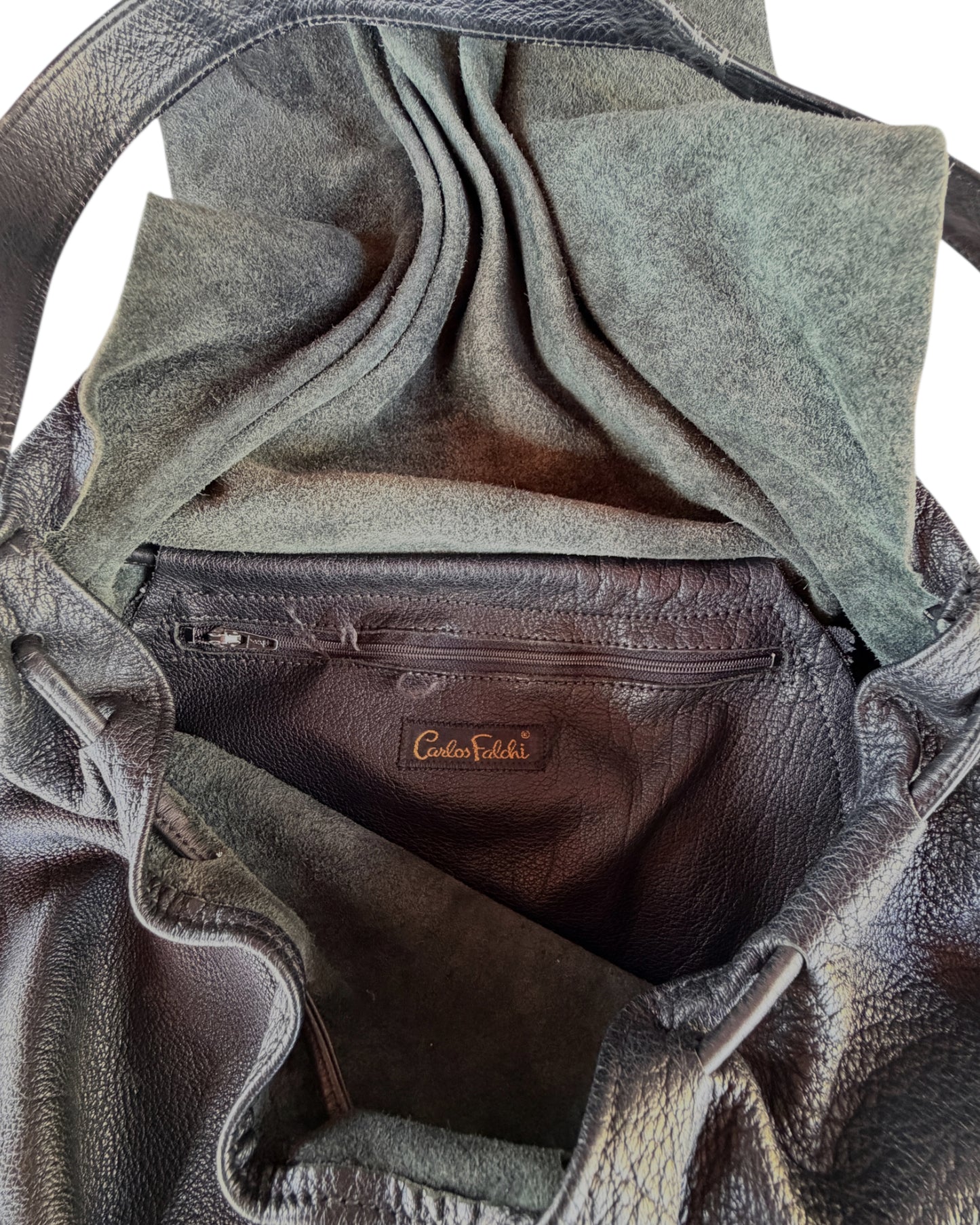 1980s MARIPOSA X CARLOS FALCHI LEATHER SLOUCHY BAG
