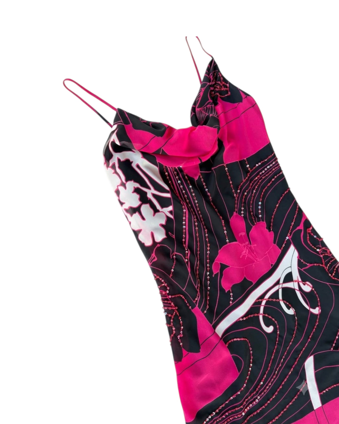 2000S CATTIVA PINK FLORAL SLIP DRESS