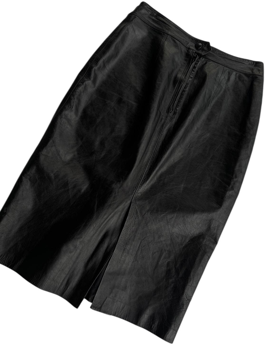 2000’S BLACK LEATHER SKIRT
