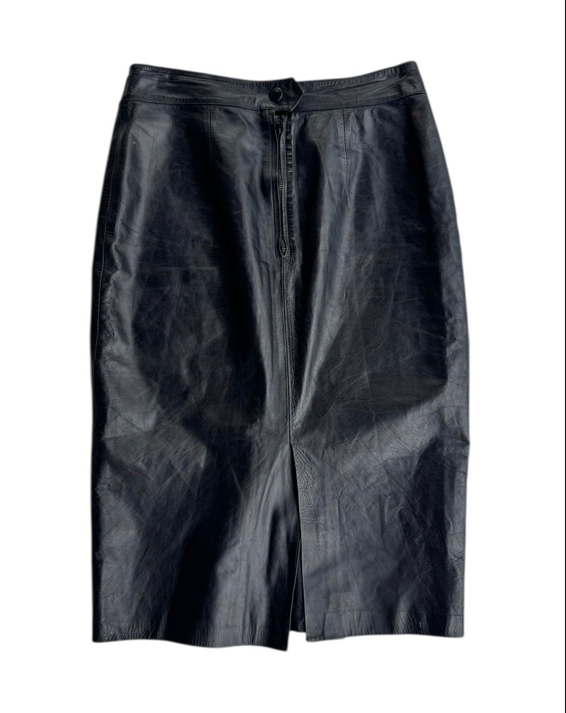 2000’S BLACK LEATHER SKIRT