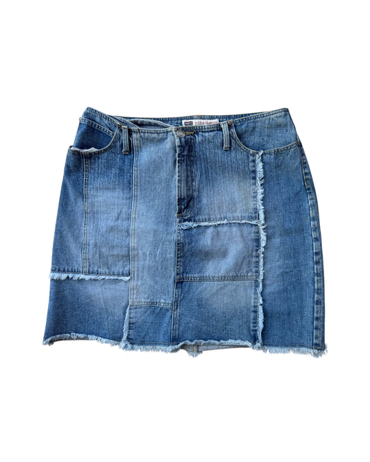 2000´S FADED GLORY DENIM PATCHWORK SKIRT