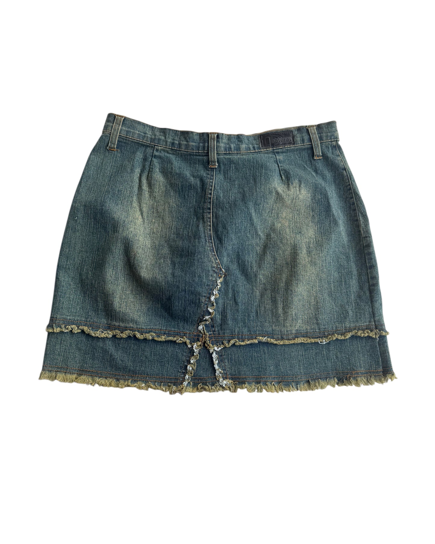 2000'S NATURAL DENIM PATCHWORK SKIRT