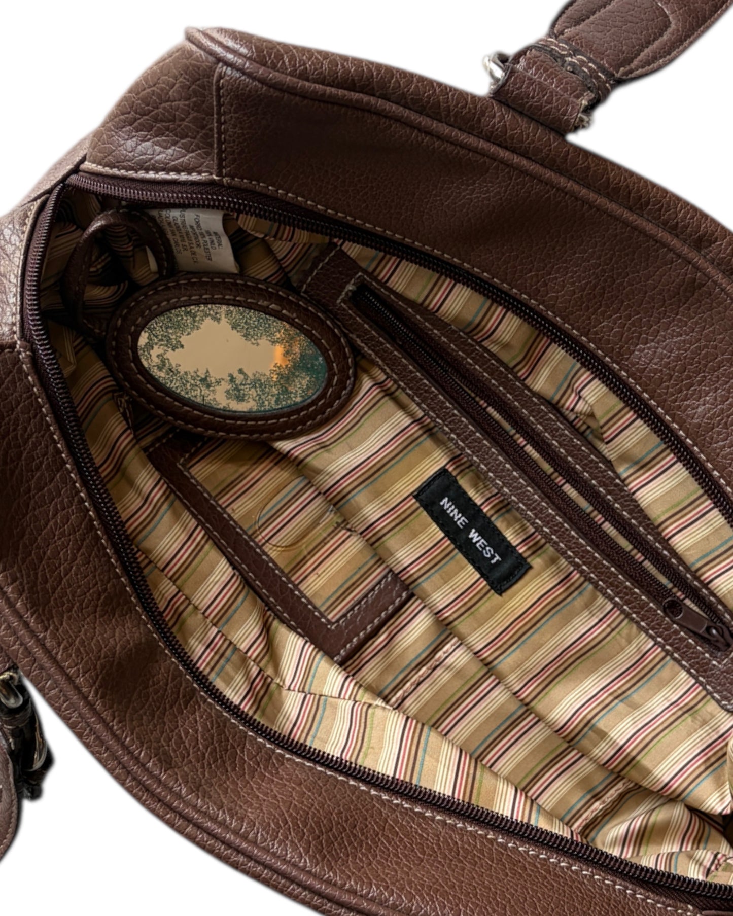 2000S BROWN FAUX LEATHER SHOULDER BAG