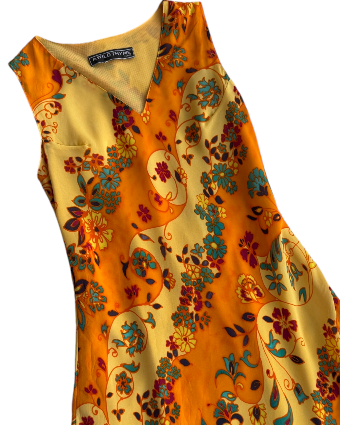 1990'S A WILD THYME YELLOW DRESS