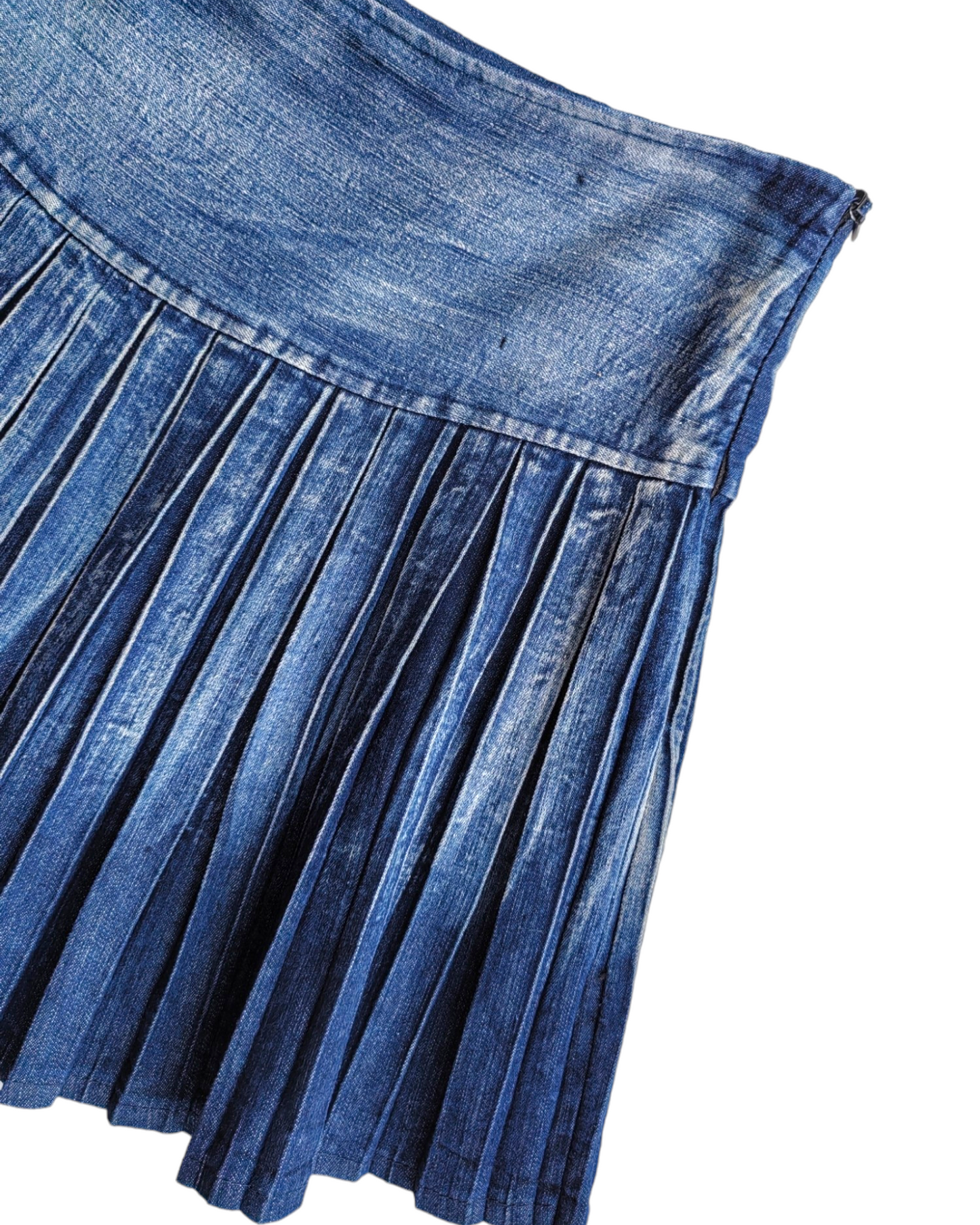 2000S DENIM PLEATED SKIRT