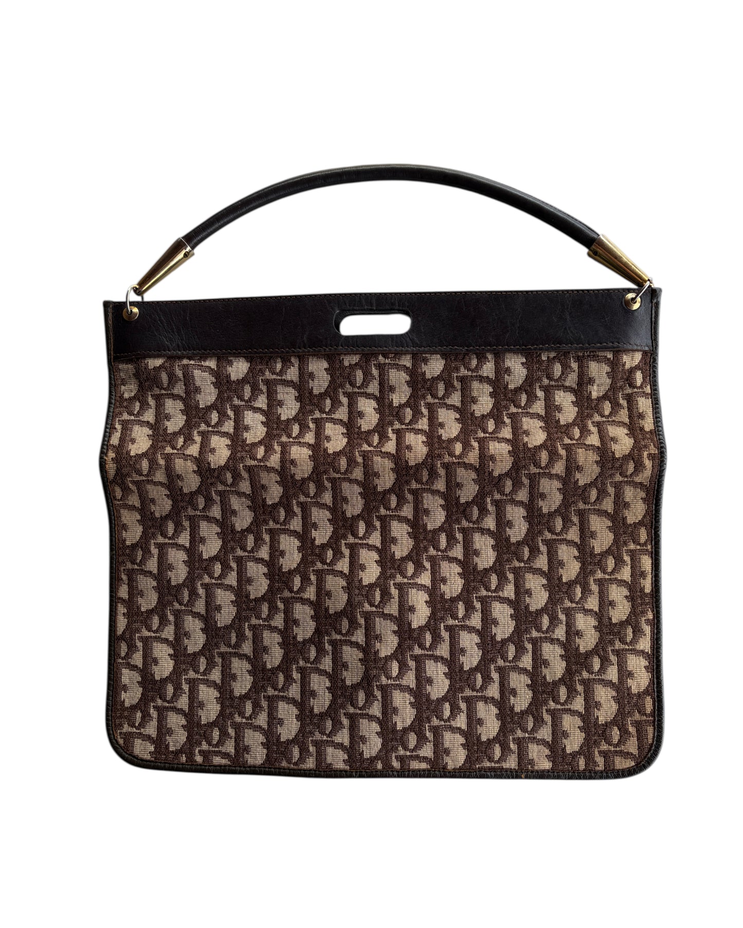 1970S CHRISTIAN DIOR MONOGRAM CANVAS SATCHEL BAG