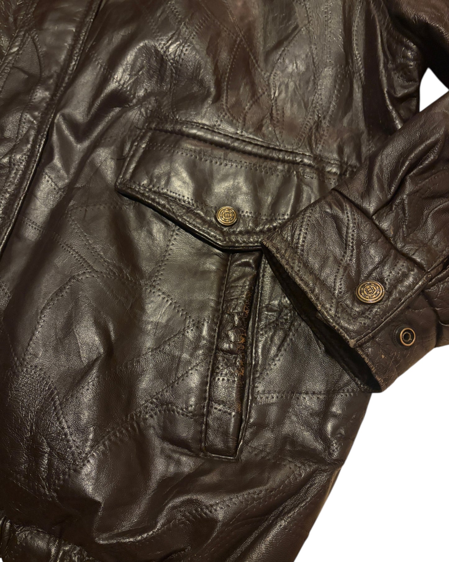 1990S BOTANY LEATHER JACKER