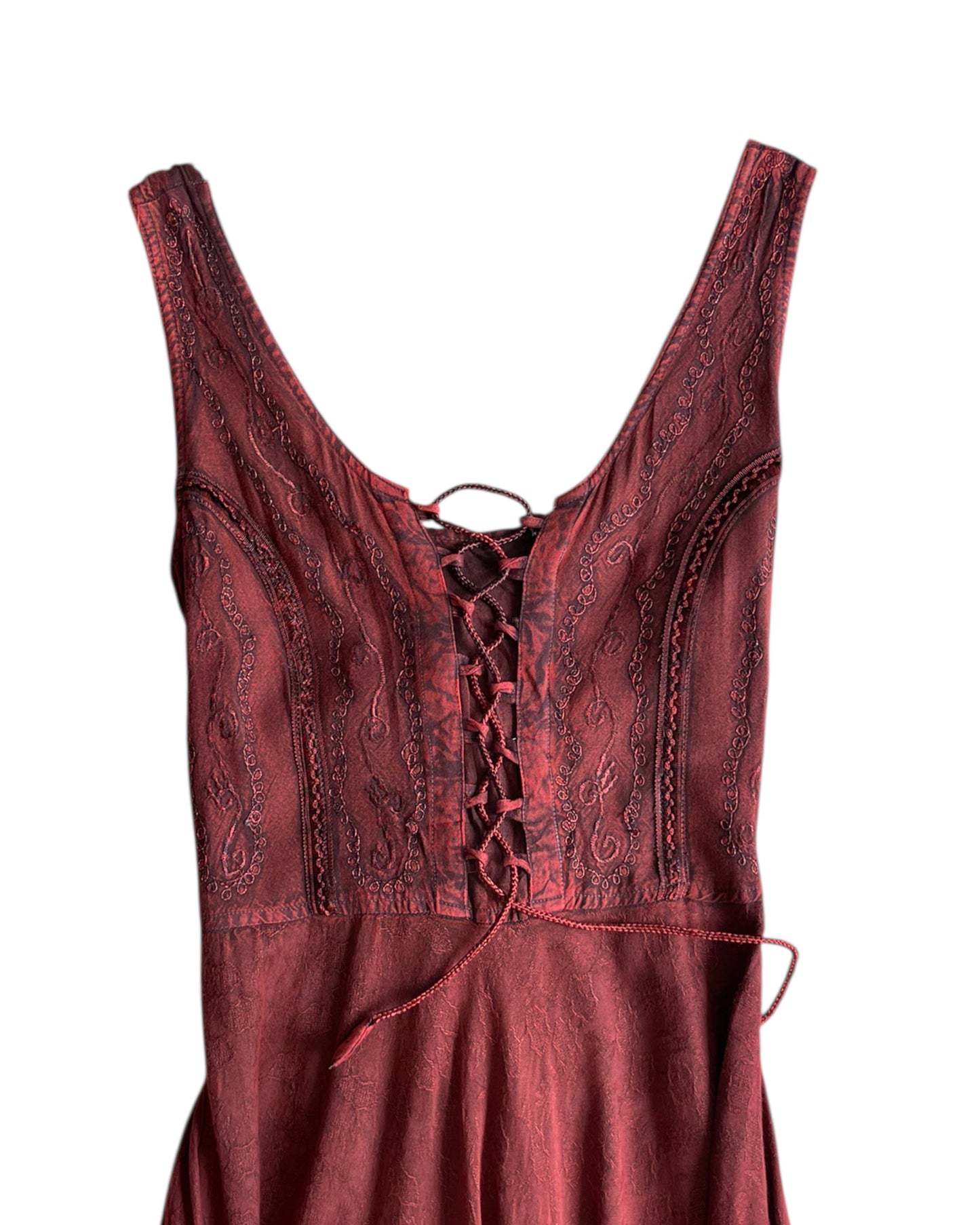 2000S FLOWER RUSTIC LACE UP DRESS