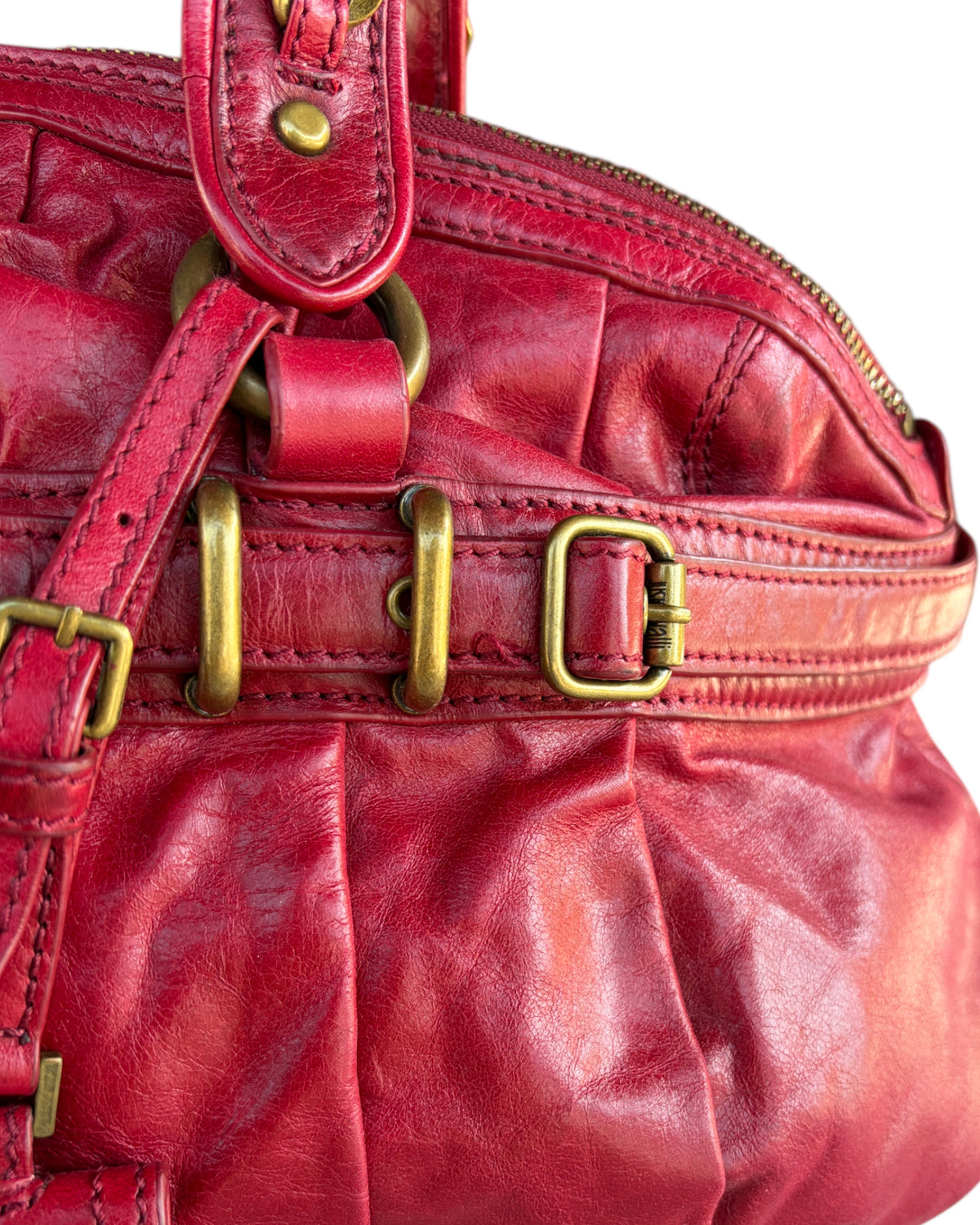 2000S JUST CAVALLI RED CHAIN HANDBAG