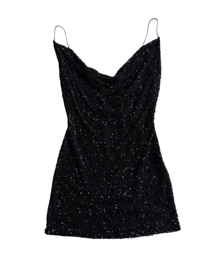 2000S RETROFÊTE BLACK SEQUIN CAMISOLE