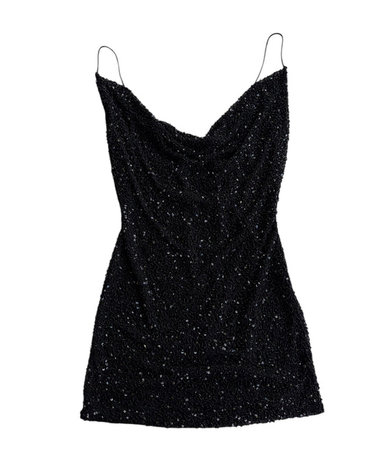 2000S RETROFÊTE BLACK SEQUIN CAMISOLE