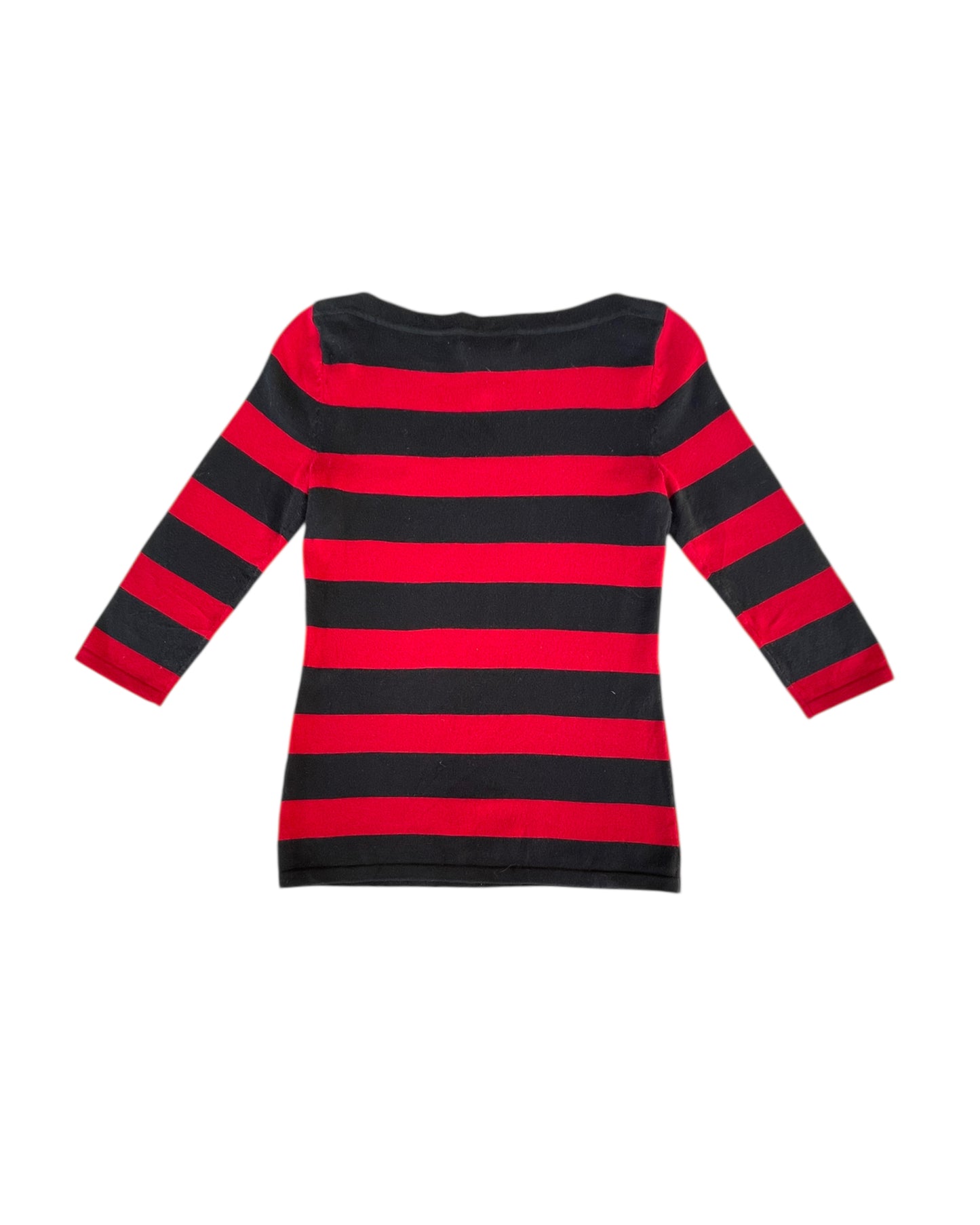 2000S LAUREN RALPH LAUREN RED BLACK STRIPED