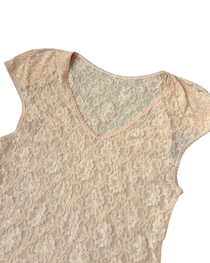 1990S FLOWERED LACE TOP