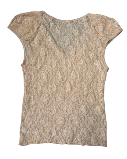 1990S FLOWERED LACE TOP