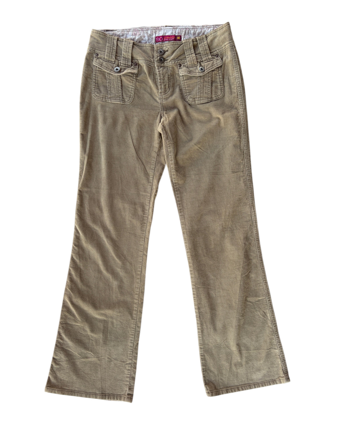 2000S SO STRETCH BEIGE CORDUROY PANTS