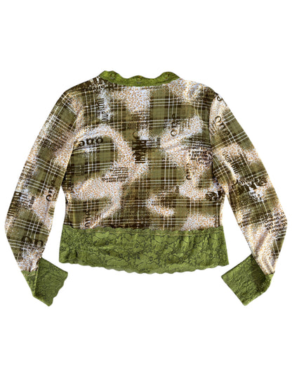 2000S JAIPUR GREEN ABSTRACT ZIP TOP