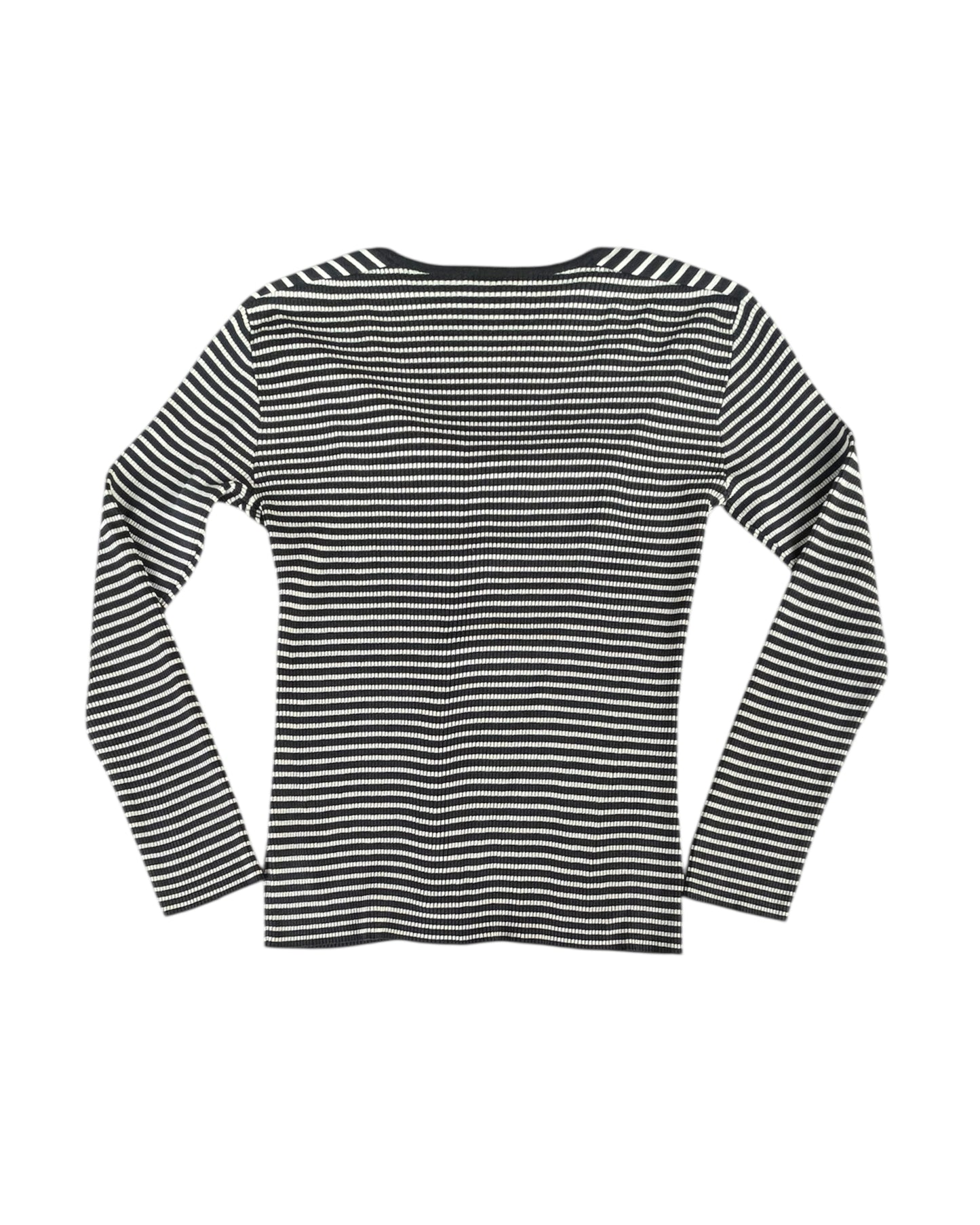 2000S AGNONA BLACK WHITE STRIPED V NECK TOP