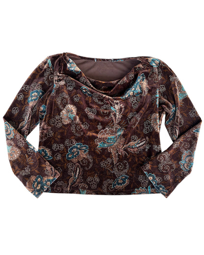 2000S DARK VELVET LONG SLEEVE TOP