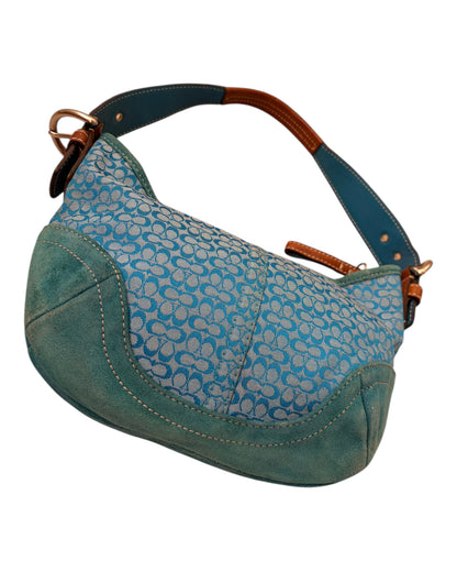2000S COACH BLUE SHOULDER BAG