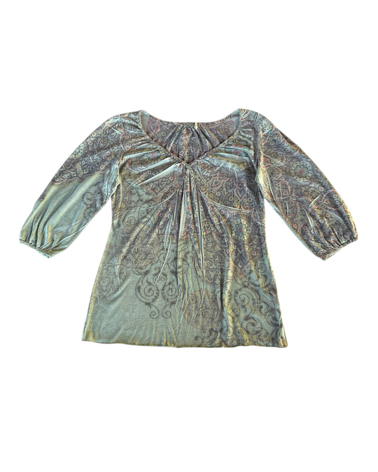2000S BOHO PRINT BLOUSE