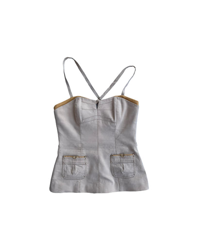 2000S BEBE LINEN CORSET TOP