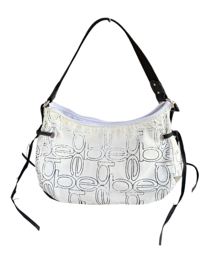 2000S BEBE WHITE LOGO SHOULDER BAG