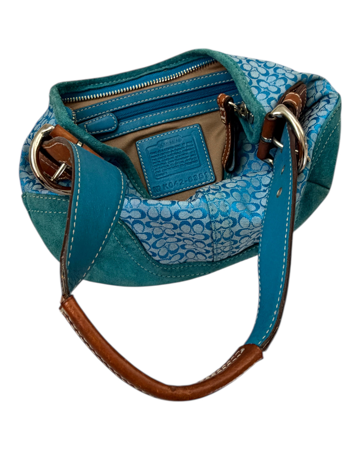 2000S COACH BLUE SHOULDER BAG