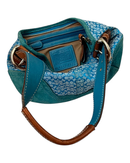2000S COACH BLUE SHOULDER BAG