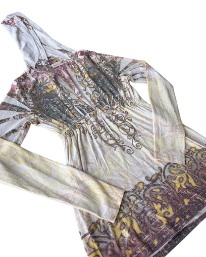 2000S COLOR IN MOTION BOHO FLORAL BLOUSE