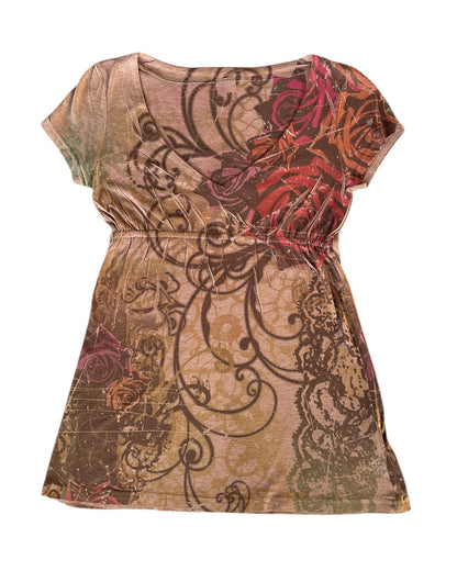 2000S FLORAL LACE TOP