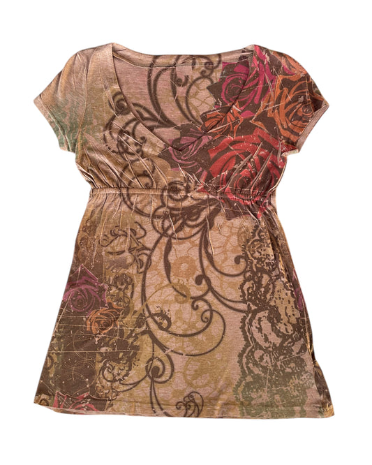 2000S FLORAL LACE TOP