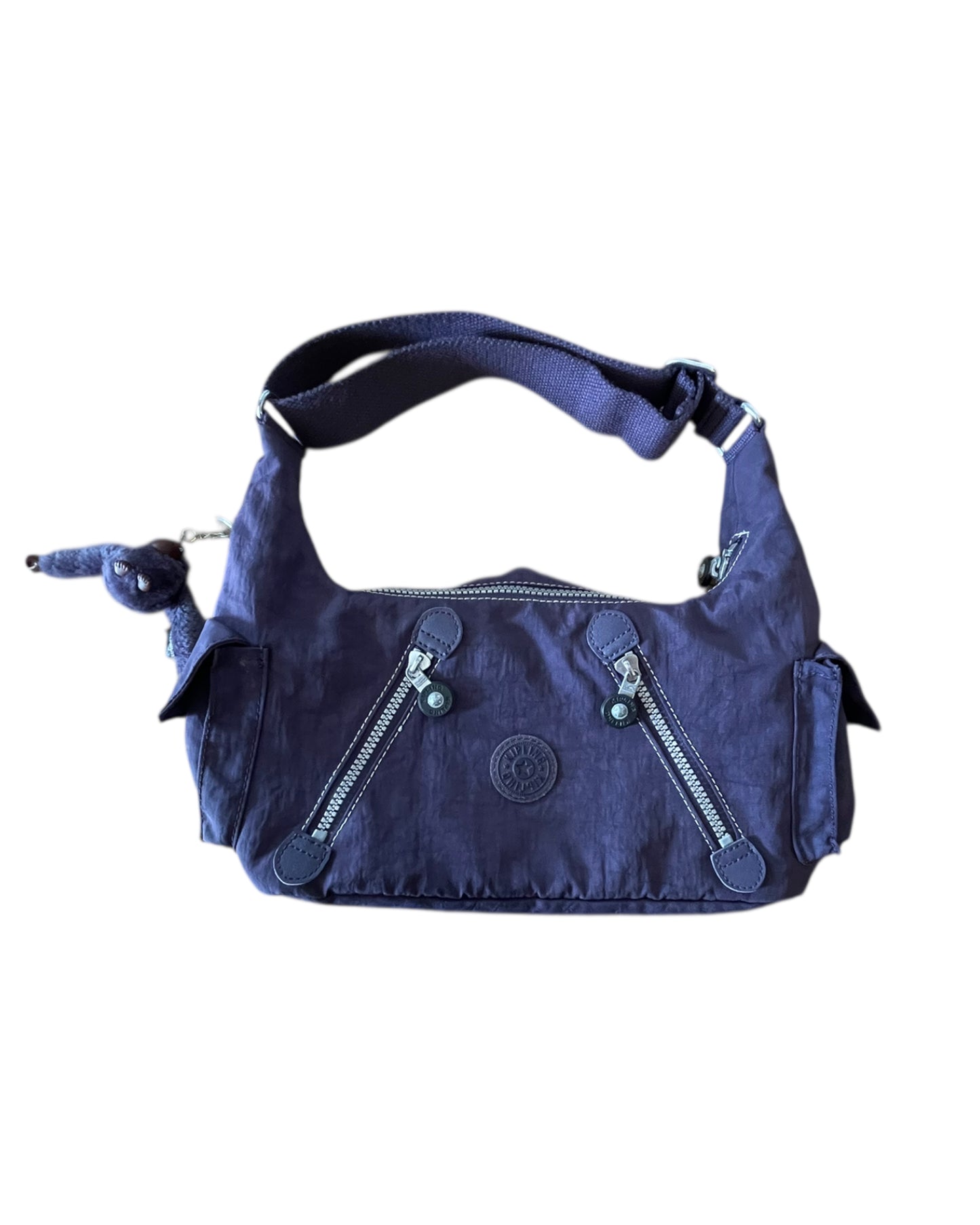 2000S KIPLING PURPLE NYLON SHOULDER BAG