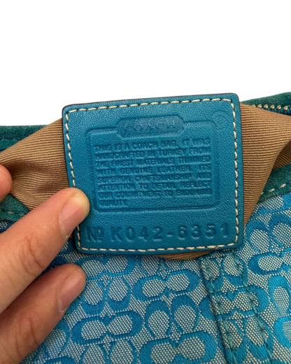 2000S COACH BLUE SHOULDER BAG