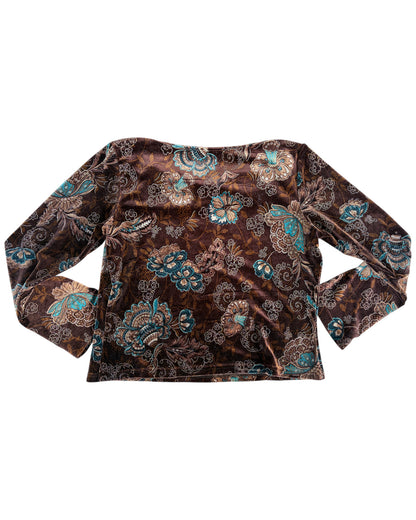 2000S DARK VELVET LONG SLEEVE TOP