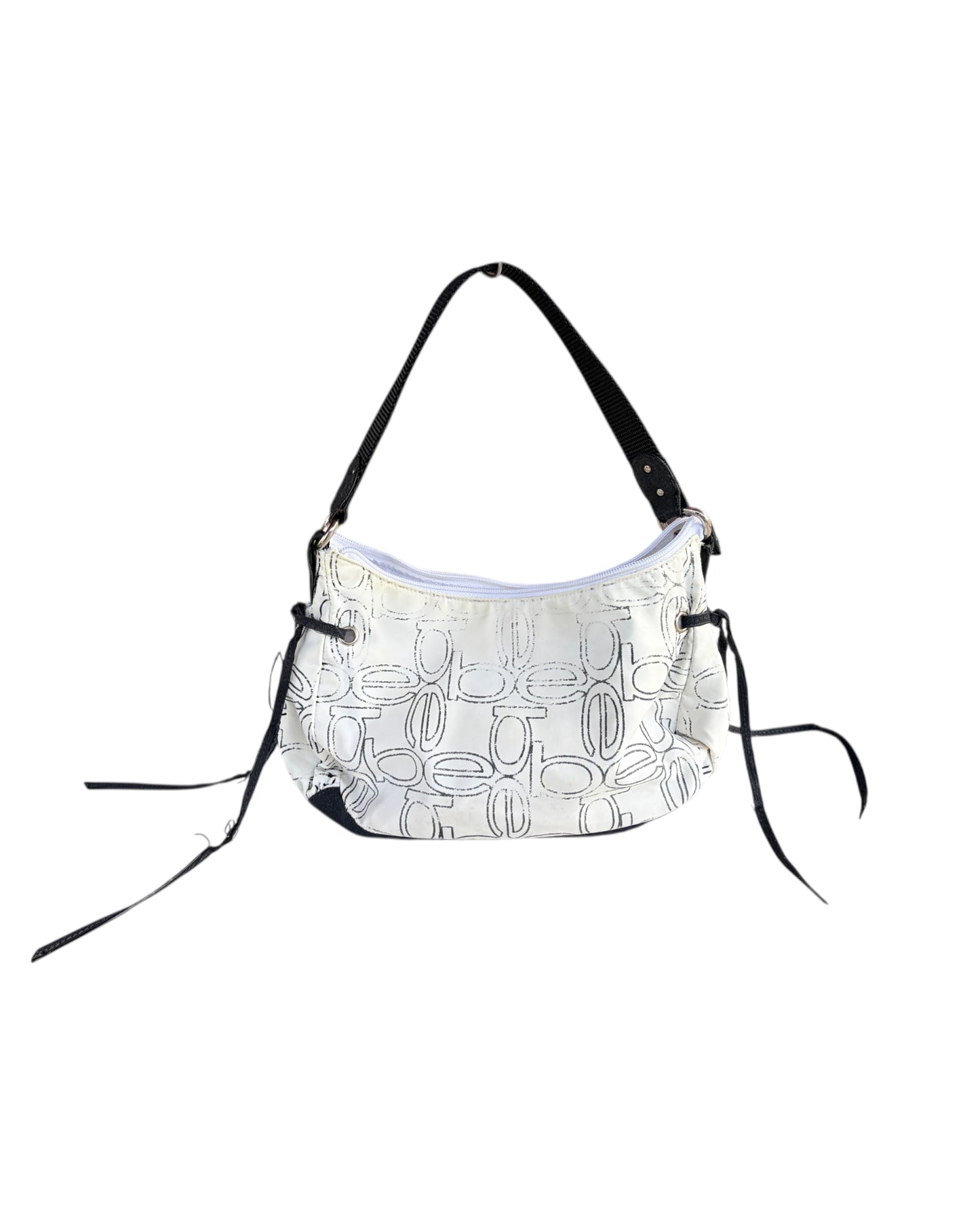 2000S BEBE WHITE LOGO SHOULDER BAG