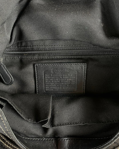 2000S COACH SIGNATURE BLACK HOBO BAG