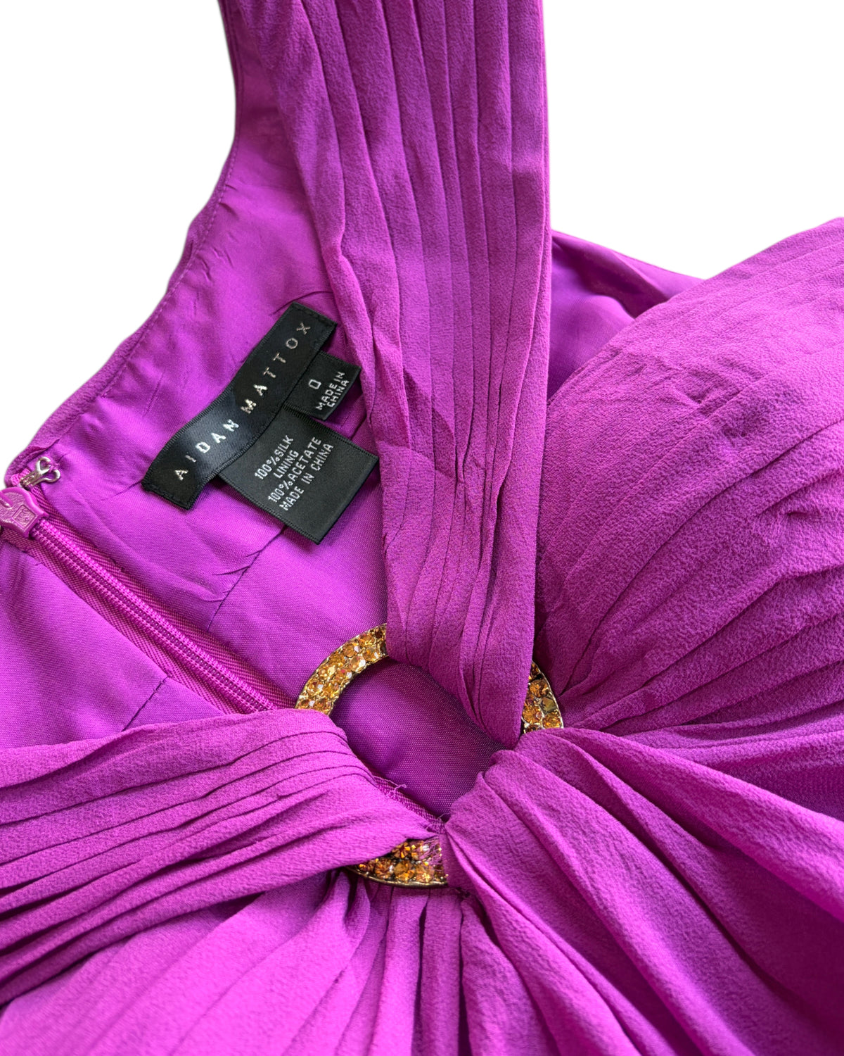 2000S AIDAN MATTOX SILK DRESS