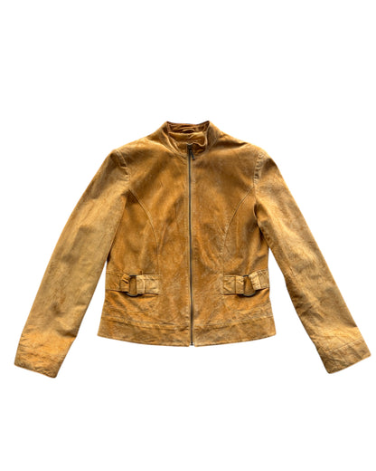 1990S CLOTHES CAMELL LEATHER JACKET