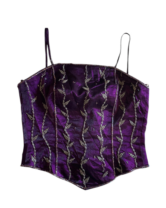 2000S PURPLE EMBROIDERED CORSET