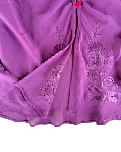 2000S BANDOLINO PURPLE RUCHED BLOUSE