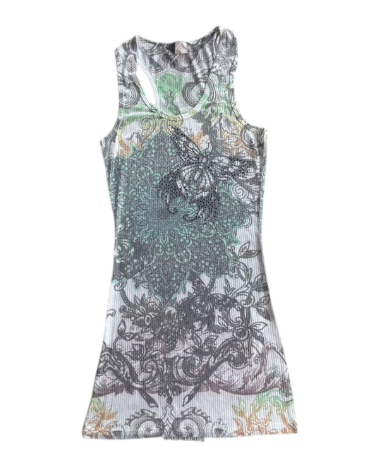 2000S LESLIE BUTTERFLY MESH TANK TOP