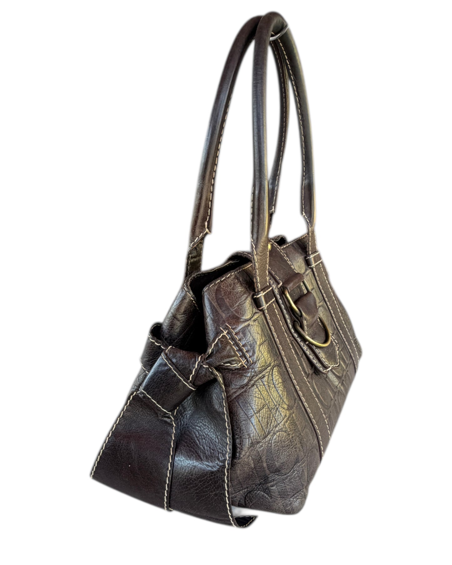 2000S CAROLINA HERRERA BROWN EMBOSSED